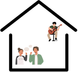 A man playing guitar in his room