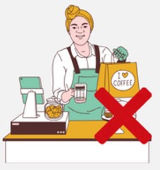 A woman selling cakes without displaying them,