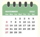 完全な日付が表示されたカレンダー。