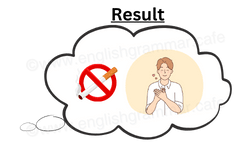 A person happy for not smoking.